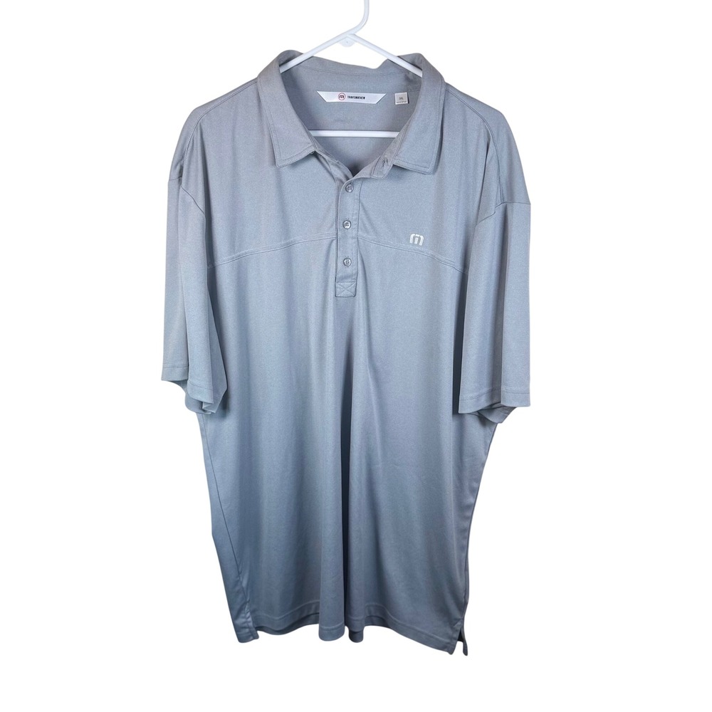 TravisMathew Polo Shirt Mens 3XL Gray Short Sleeve Performance Golf Outdoors